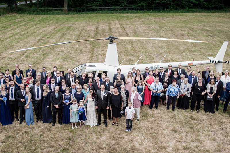 Hubschrauberflug zur Hochzeit in Hamburg